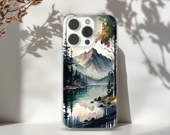 Mountain Phone Case Forest Landscape Cover for iPhone 17 16 15 14 13 12 11 XR Pro Max Plus, Samsung Galaxy S25 S24 Ultra, Google Pixel 10