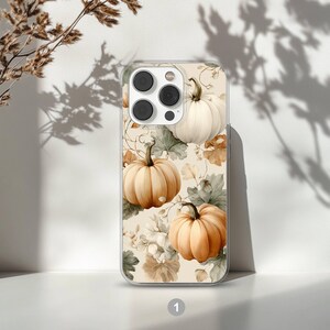 Autumn Phone Case with Pumpkins Fall Cover for iPhone 18 17 16 15 14 13 12 Pro Max Plus, Samsung Galaxy S26 S25 S24 Ultra 1