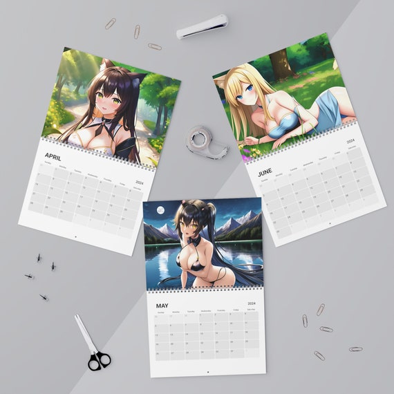 2024 Anime Girl Calendar 12 Month Calendar Spiral Bound 