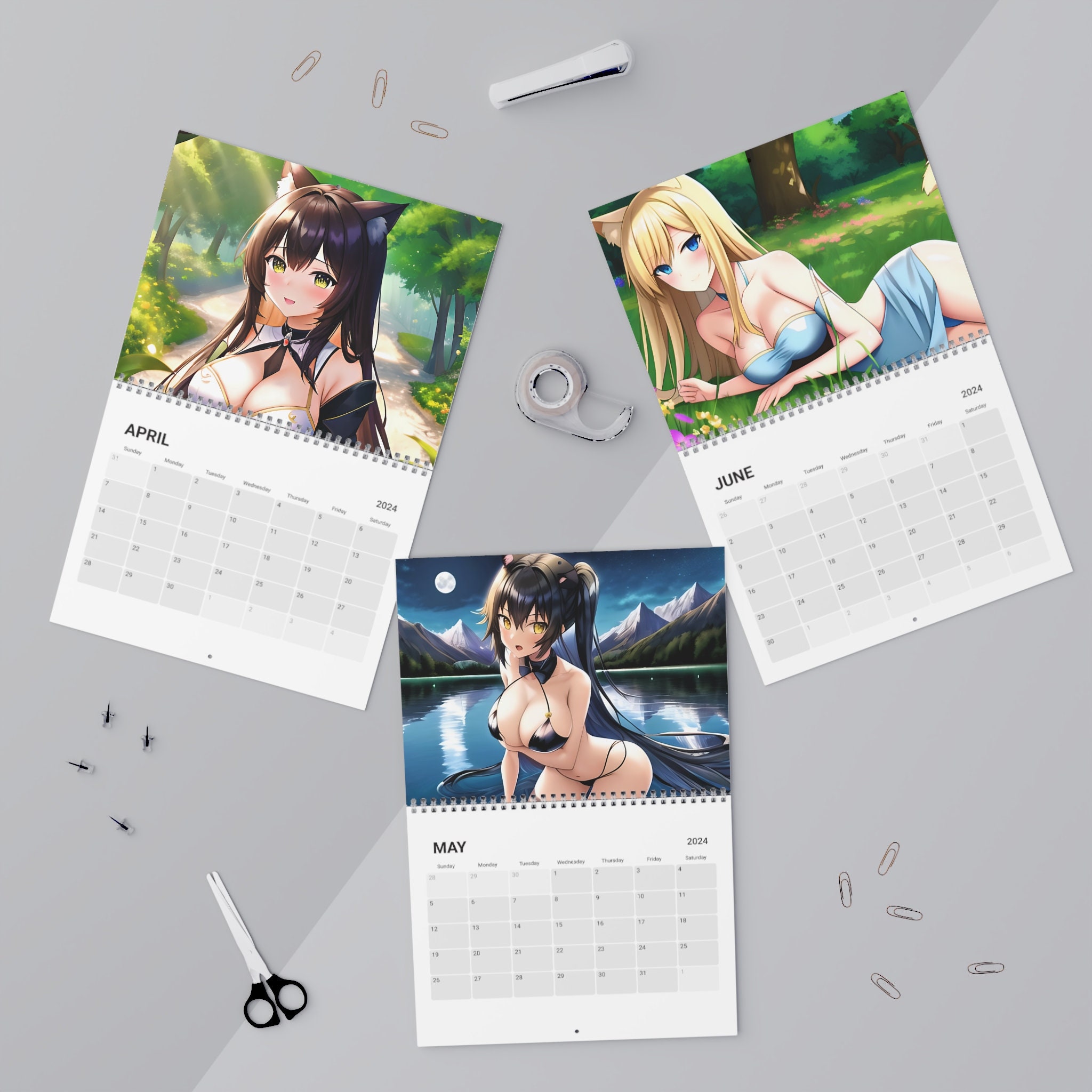 2024 Boobs Desk Calendar Anime Girl Poster 2024 Anime -  Finland