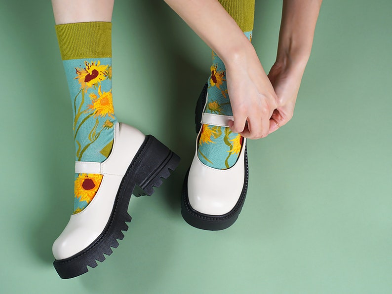 Socks Sunflower made from 75% combed cotton image 1