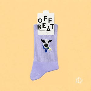 Embroidered Swiss Cow socks | made from 75% combed cotton