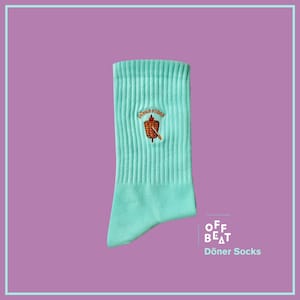 Bestickte Socken Döner Kebab Berlin | aus 75% gekämmter Baumwolle