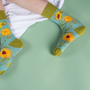 Socks Sunflower made from 75% combed cotton image 4