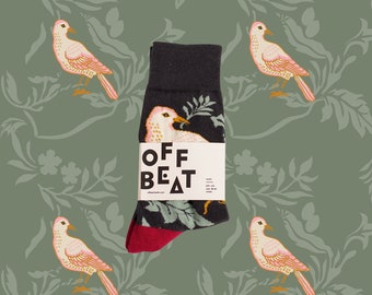 Socken Vogel schwarz | aus 75% gekämmter Baumwolle