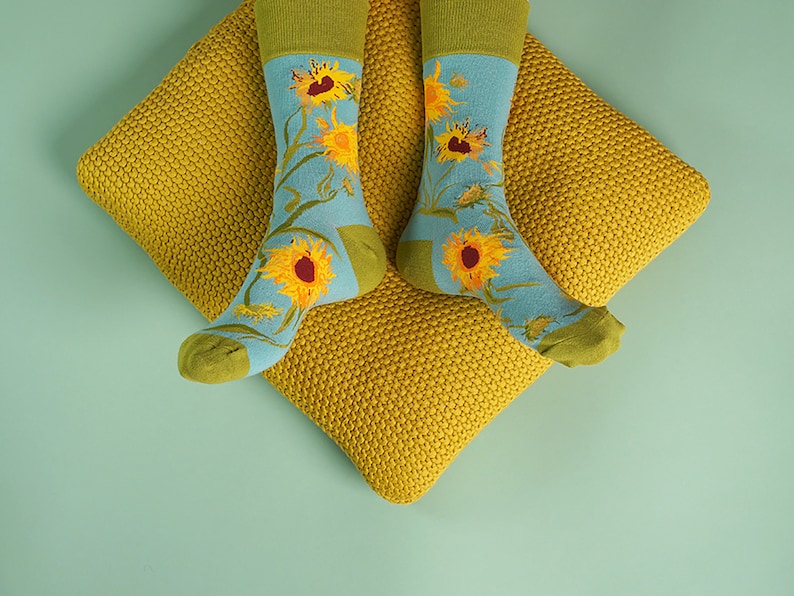 Socks Sunflower made from 75% combed cotton image 2