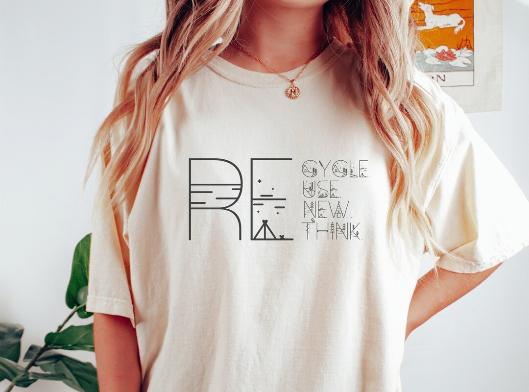 Recycle Reuse Renew Rethink Tshirt, Comfort Colors Tee, Earth Day Gift ...