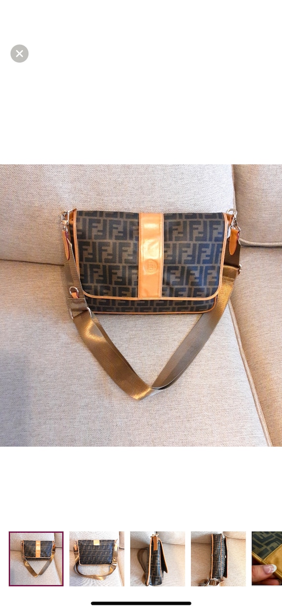 Authentic Fendi Zucca monogram leather crossbody o