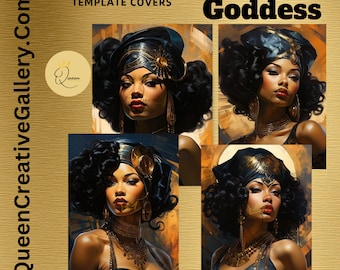 Golden Goddess KDP, LULU, and Goodnotes Cover Canva Template