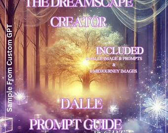 Dreamscape AI Art Creator: DALL-E Prompts, MidJourney Images (Digital Download)