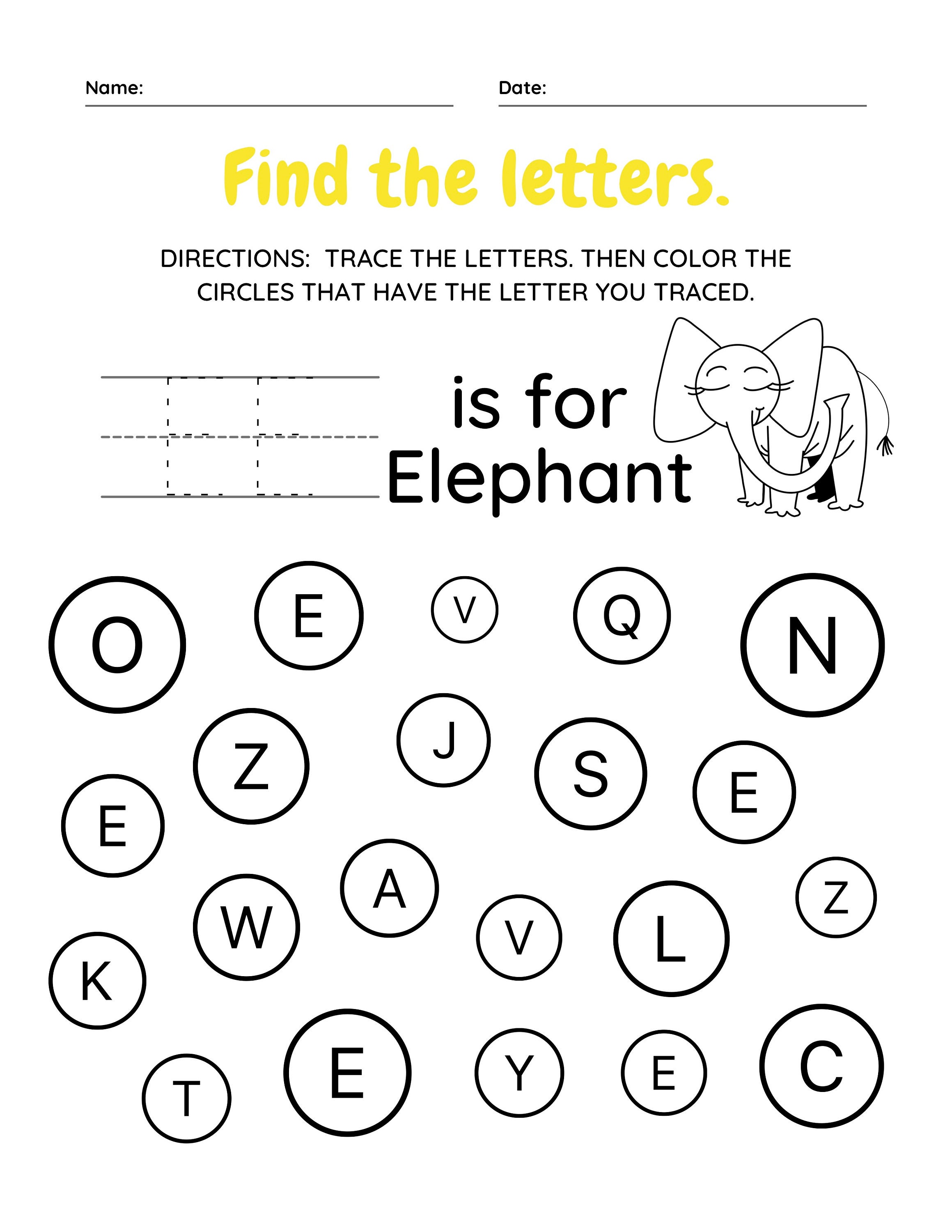 Dot the Letters/ Letter Activity for Kids - Etsy