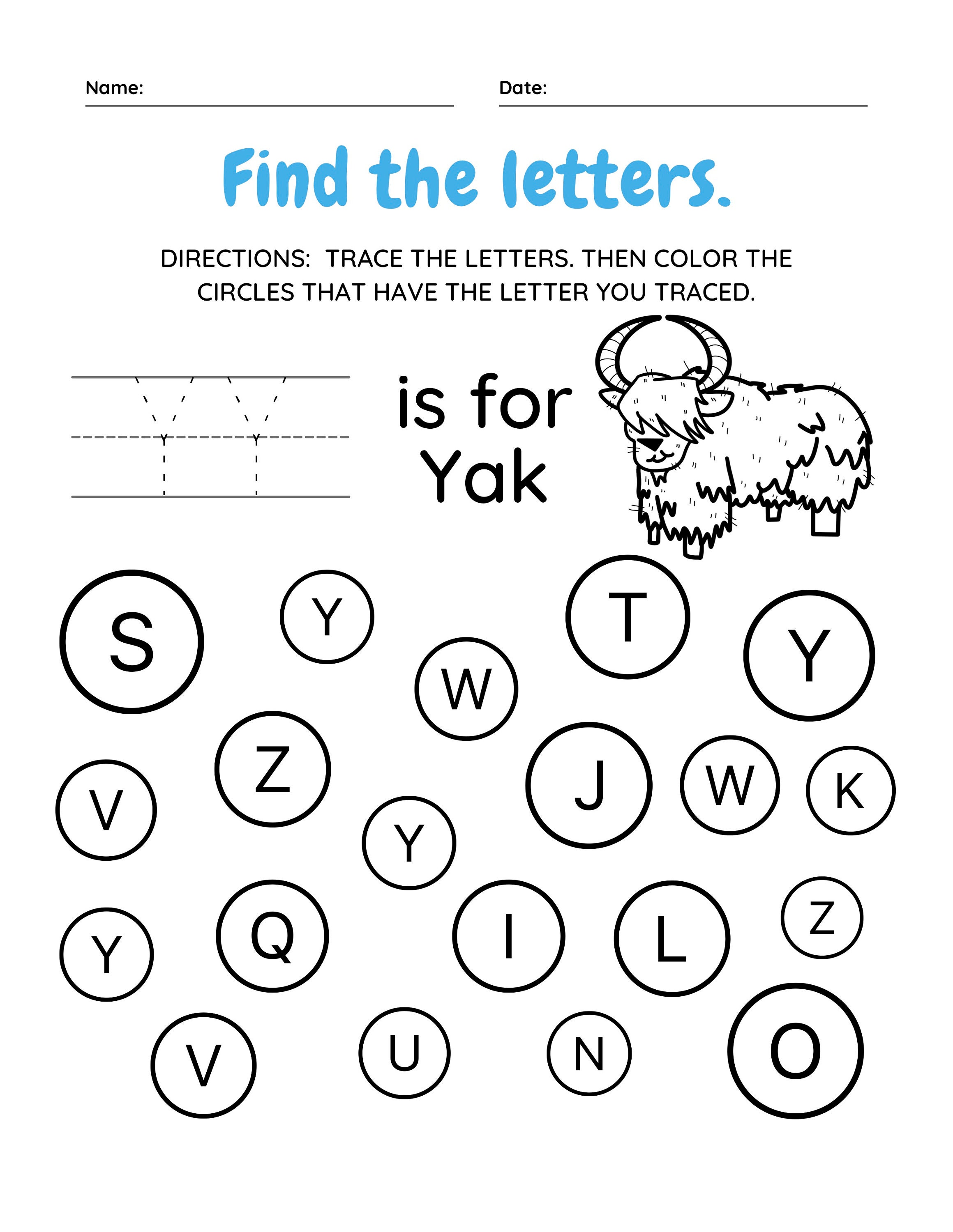 Dot the Letters/ Letter Activity for Kids - Etsy