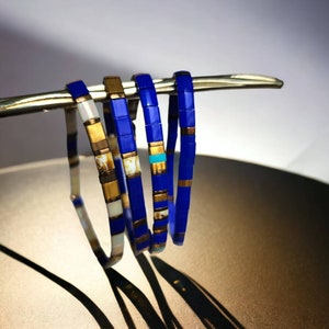 Royal Blue Tila Beads Bracelet - Perfect Gift for Her, Christmas Gift and  Birthday - Gift for Him