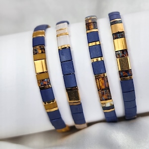 Blue Tila Beads Bracelet - Perfect Gift for Her for Him, Gift for Wife, Valentines Gift and Birthday