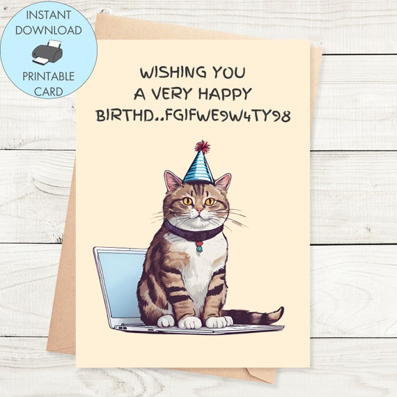Lustige Katzen-Geburtstagskarte - 'Alles Gute Zum Geburtstag Alte Bohnen' Von Lucia Heffernan