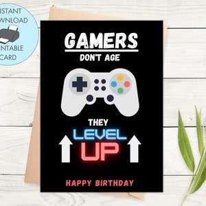 Printable Happy Birthday Card for Gamers Gaming Birthday Card - Etsy