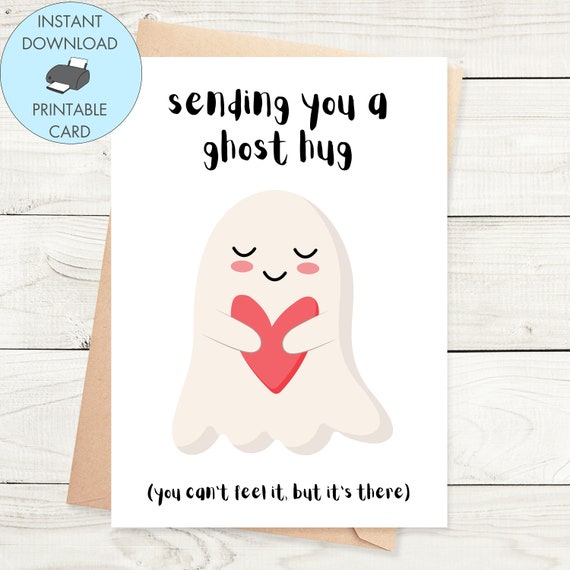 Mss You Card Pack, Ghost Hug Card, Get Well Soon Card, Send Love Card, Vrtual Hug Card, Cute - View #10