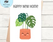 Printable Happy New Home Plant Card, Instant Download New House Card Printable New Home Card Cute Housewarming Card Printable Moving Card