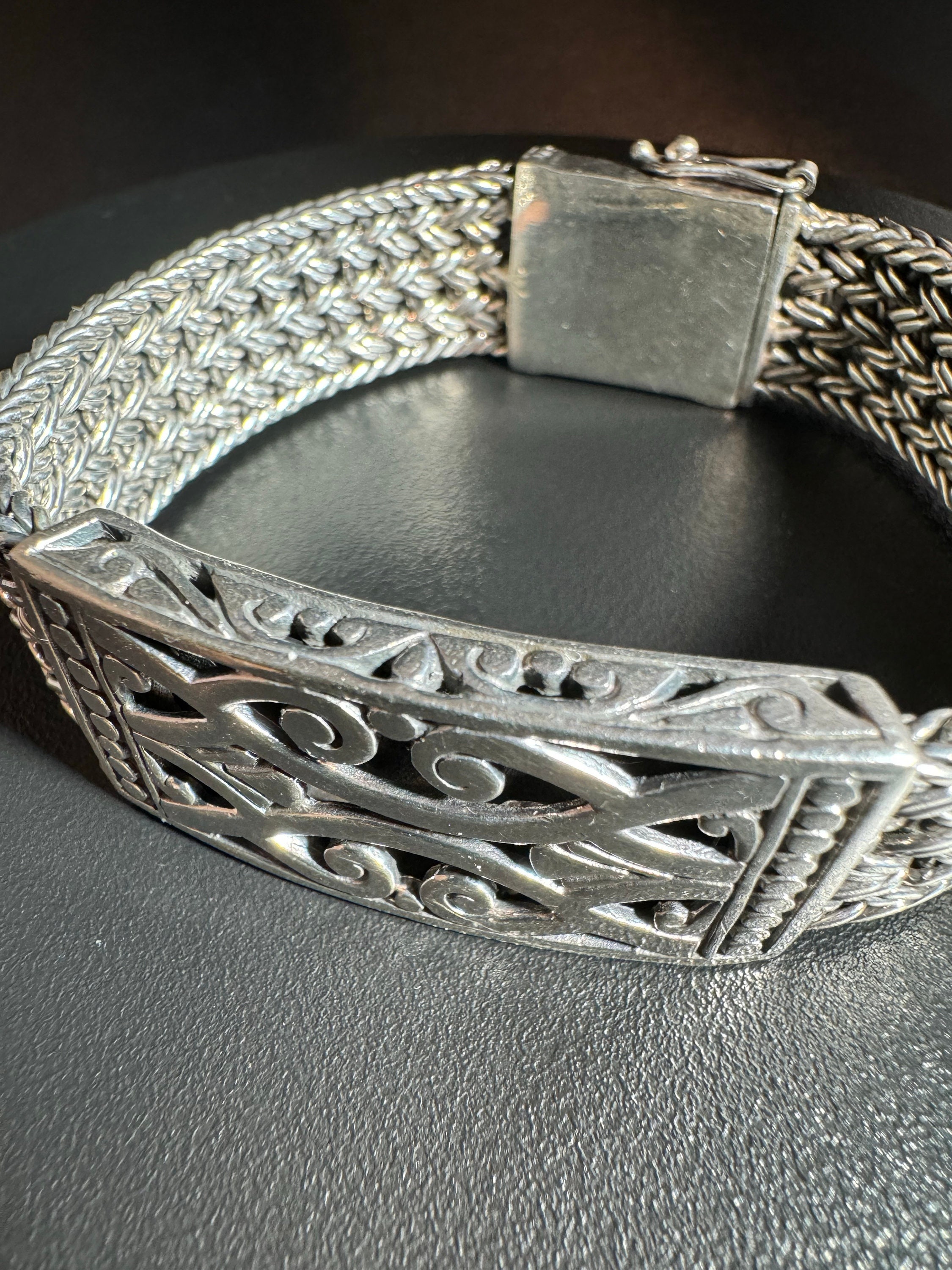 Vintage Art Deco, 925 Sterling Silver Bracelet - Etsy