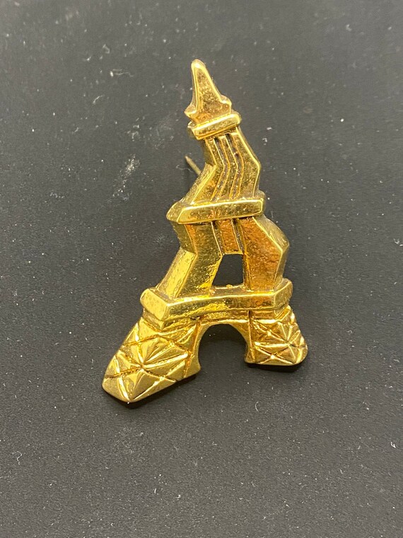 Frederic Volle Brooch Paris Vintage Gold Tone Eiffel Tower Pin