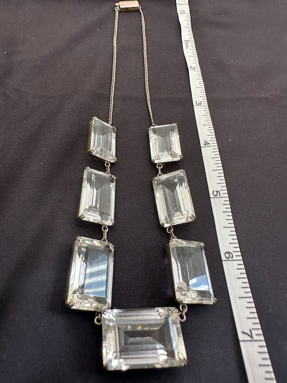 Vintage Rock Quartz Crystal Necklace, Sterling Si… - image 3