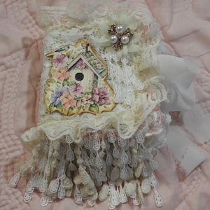 Mini, Tela y Encaje, Bolsillo, Pájaros, Flores, Bling