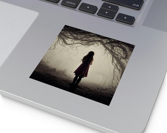 Little Silent Hill Riding Hood - Square Vinyl Sticker | sticker, Little Red Riding Hood, Silent Hill, horror, fantasy