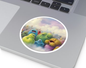 What If...The Mist was made with Muppets? - Round Stickers, IndoorOutdoor | Comedy, Parody, Fan Art, Puppets, Horror, Stephen King