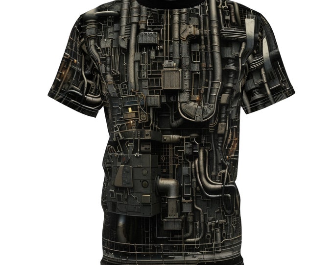 Featured listing image: Steam Powered - All Over Print Tee | Industrial, Giger, Steampunk