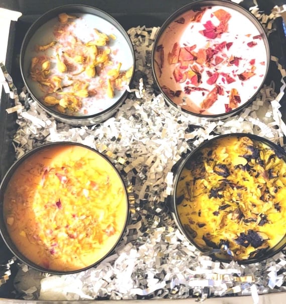 Scented Wickless Candle Set of 4 9oz Flameless Aromatherapy Candles with Bonus Warmer Home Decor Gift for Her Wax Melt Safe Indoor Fragrance