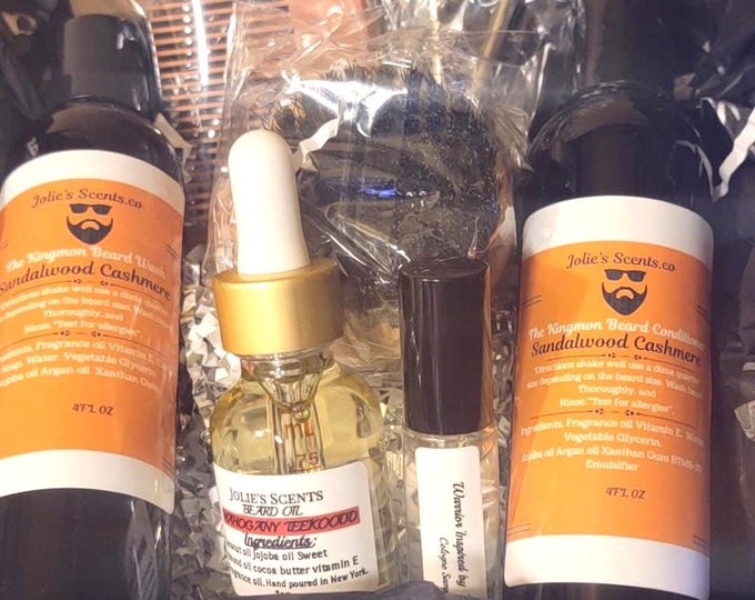 Beard Care Kit Gift Set - Wash, Conditioner, Oil, Comb & Brush, Cologne - Perfect Father's Day Present 4oz 8oz