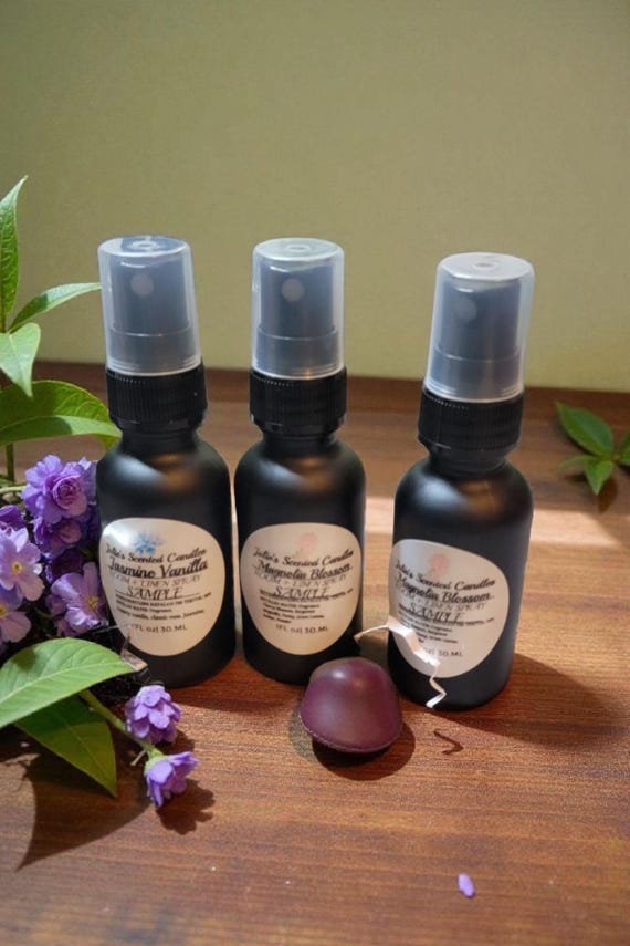 Linen & Pillow Mist Spray 1oz Sample Natural room Car Freshener, Long-Lasting Scent, Odor Eliminator, Home Fragrance, Organic Linen Spray