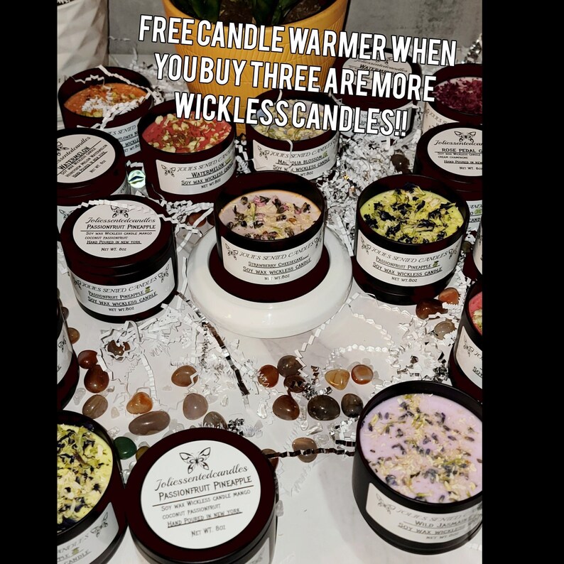 Wickless Soy Candle 8 Oz Tin for Electric Candle Jar Warmer, Hand