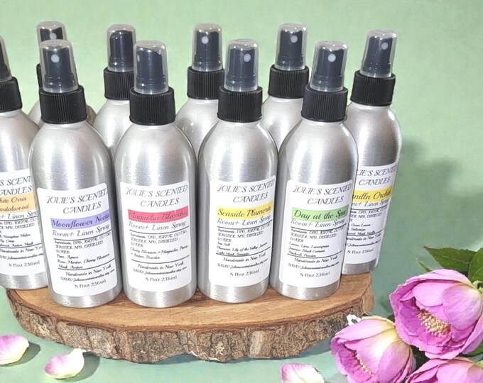 Linen Room Spray 8oz, Calming Pillow Mist, Natural Air Freshener, Non-Toxic Fabric & Linen Spray, Odor Neutralizer, Home Car