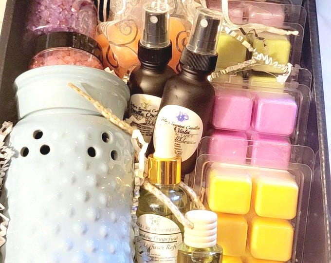Soy Wax Melts Gift Set with Electric Wax Warmer, Hand-Poured, Long-Lasting