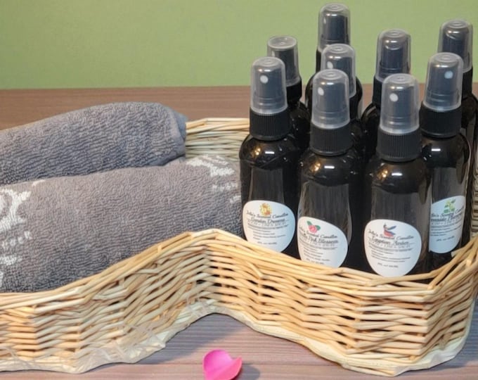 Natural Linen Room Spray 4oz Calming Essential Oils Non-Toxic Fabric & Mist Home and Travel Air Refresher Odor Eliminator Car Spray