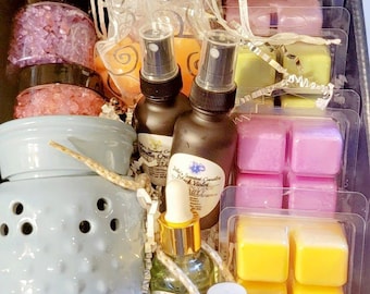 Gift Set with Warmer Hand-Poured Long-Lasting Scented Wax Melts for Relaxation