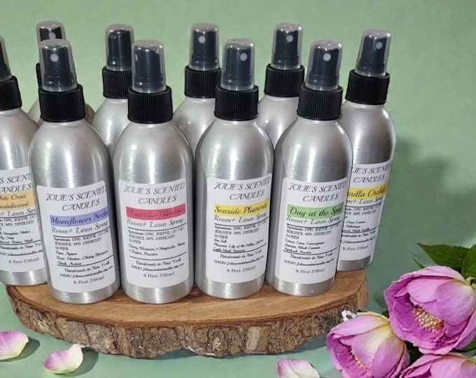 Linen Room Spray 8oz, Calming Pillow Mist, Natural Air Freshener, Non-Toxic Fabric & Linen Spray, Odor Neutralizer, Home Car