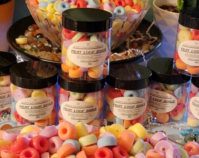 Fruit Loops  Mini Wax Melts Food Shaped Wax Melts Fruity Loops Scented Para-Soy Wax Melts | Fruit Loop Cereal Embeds 8oz Buy 2 get 1 free 2o