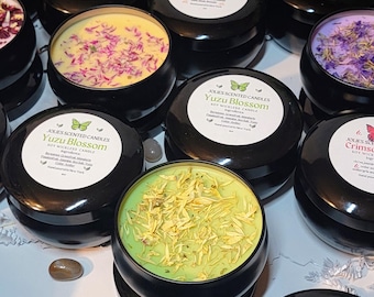 Soy Wax Candle Tin 9 oz Wickless Flameless Candle | Highly Scented Soy Aromatherapy Candle for Home Decor & Relaxation, Buy 1 Get 1 Free