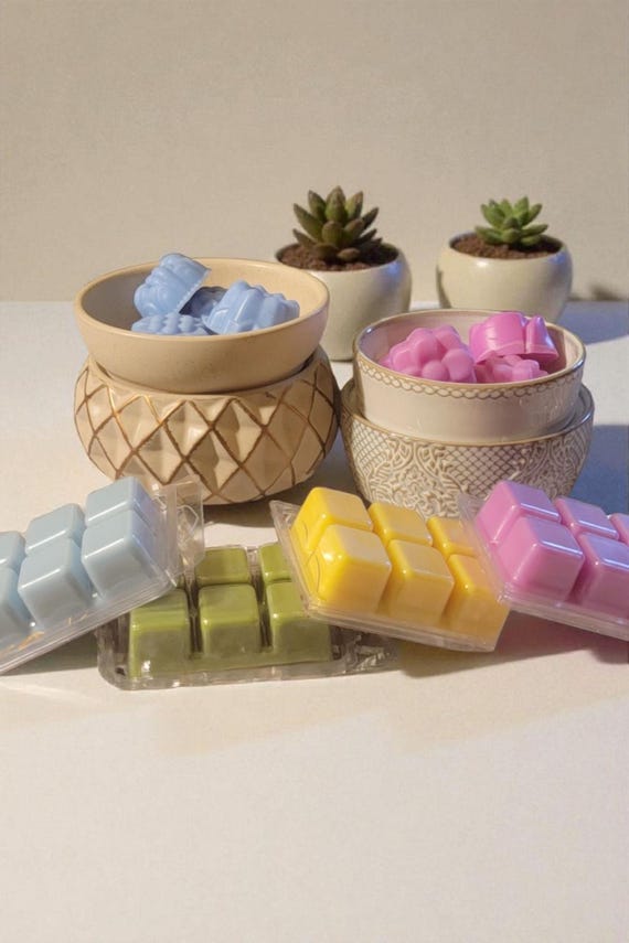 Electric Candle Warmer with Durable Heating Plate, Wax Melter & Aromatherapy Burner, Free 9oz Wickless Candle, Home Decor, Christmas Gift