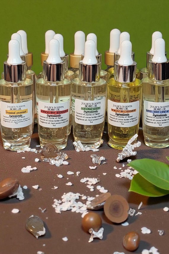 Men's Beard Oil Conditioner with Essential Oils, Natural Scented Beard Growth Oil, Vitamin E Carrier Oils for Softening Conditioning Beards