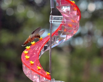 Cascade® Helix Spiral Hummingbird Feeder by Ideam, US Design and Patent, the ONLY Authentic Helical Feeder, Easy to Clean and Fill