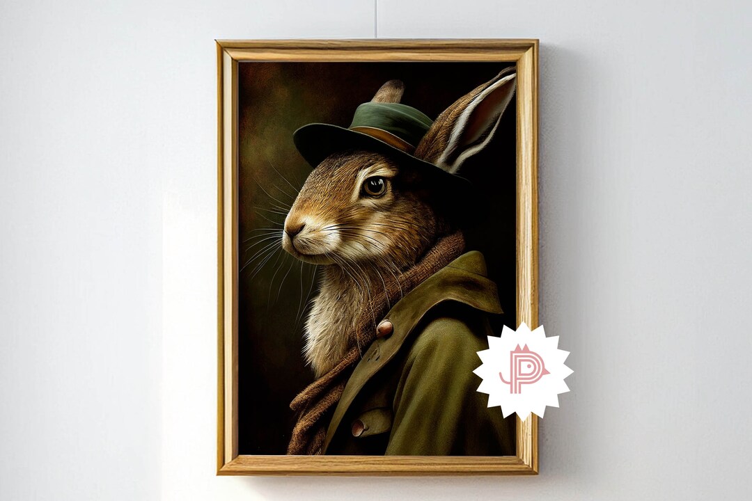 Old English Rabbit Image Rabbit Illustration Animal Portrait, Old English Rabbit Art ...