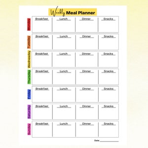 Weekly Meal Planner Printable Meal Planner Printable Dinner Planner ...