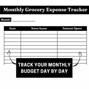 Grocery Expense Tracker Monthly Budget Tracker Grocery List Expense ...