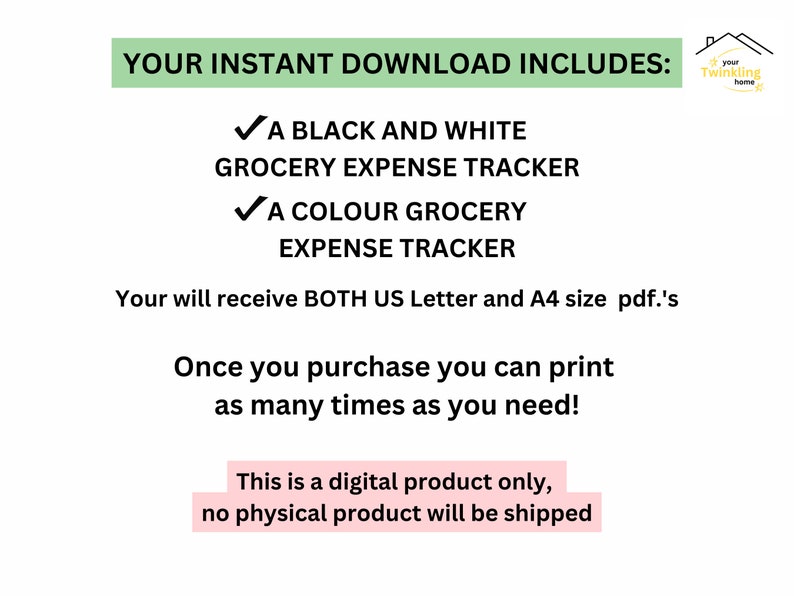 Grocery Expense Tracker Grocery Printable Log Grocery Bill Tracker ...