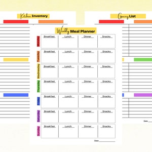 Weekly Meal Planner Printable Meal Planner Printable Dinner Planner ...