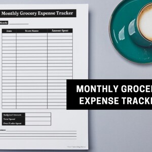 Grocery Expense Tracker Monthly Budget Tracker Grocery List Expense ...