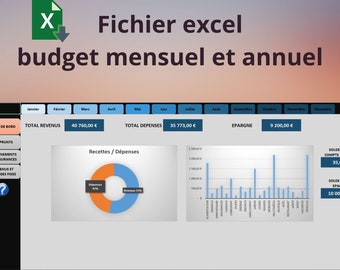 Budget excel mensuel et annuel en français entièrement automatiser, fichier à télécharger